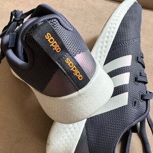 Adidas Cloudfoam blue white iridescent sneakers shoes 9.5